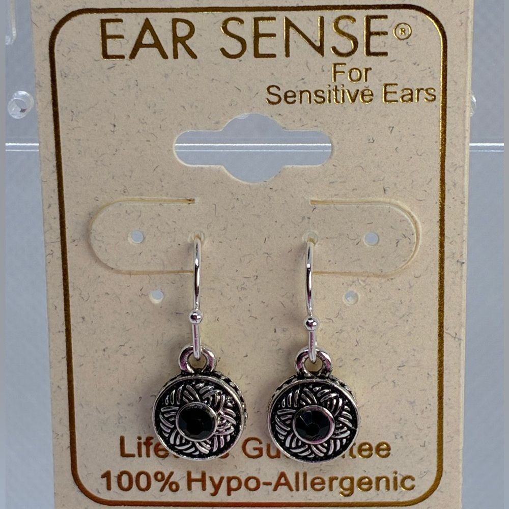 3For$20 Ear Sense Silver Black Design Dangle Earrings